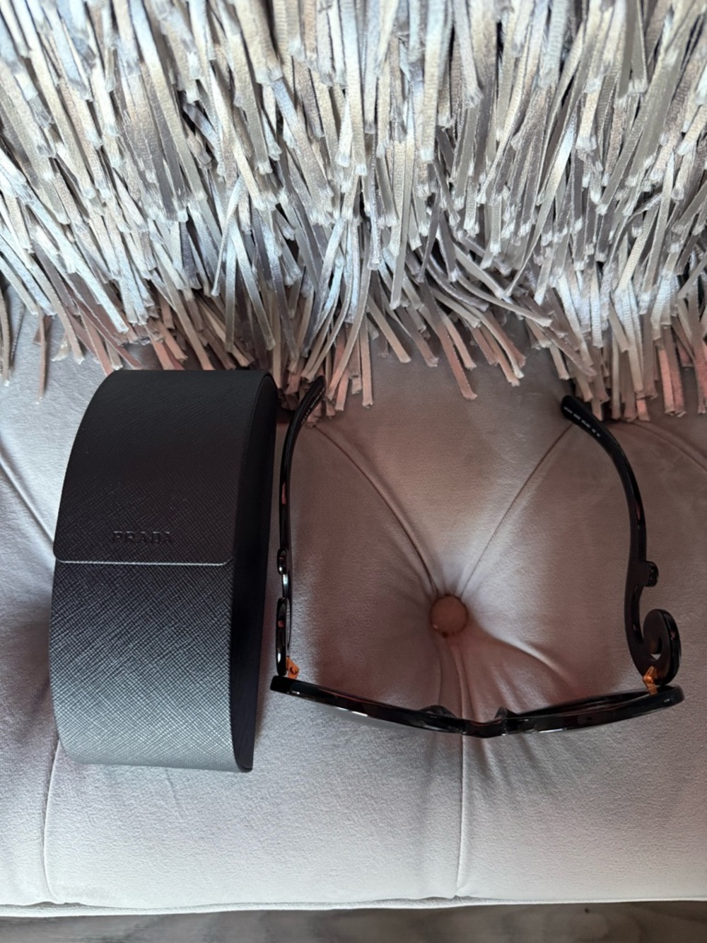 PRADA OVERSIZED ROUND TORTOISE SUNGLASSES - Picture 3 of 9